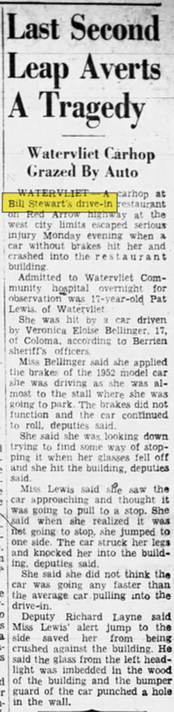 Bill Stewarts Drive-In Restaurant - Jun 5 1962 Article (newer photo)